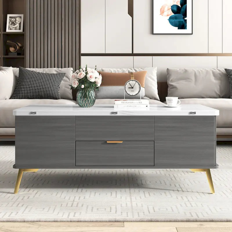 Versatile Lift-Top Coffee Table with Storage Drawers 11