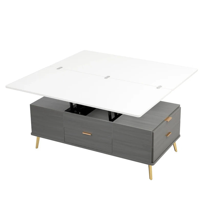 Versatile Lift-Top Coffee Table with Storage Drawers 20