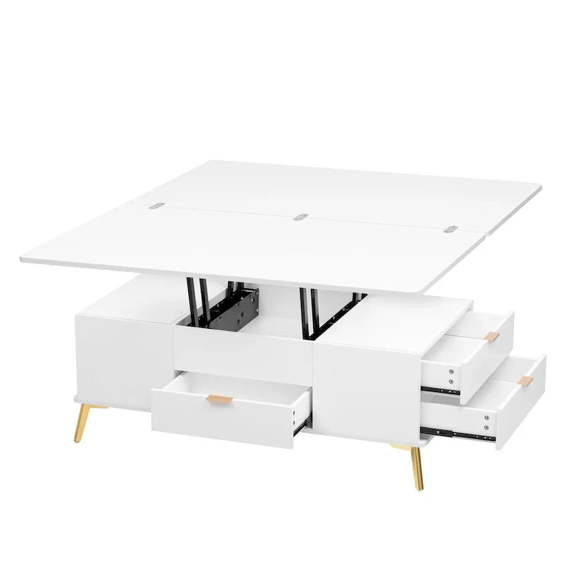 Versatile Lift-Top Coffee Table with Storage Drawers 28