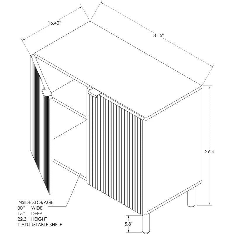 Merk 2-Door Walnut Cabinet 9