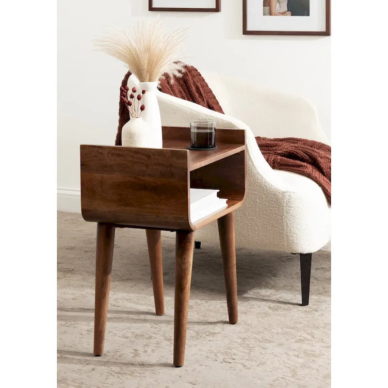 Kate and Laurel Quilby Wooden Side Table - 18 x 14 x 27 Inches 1