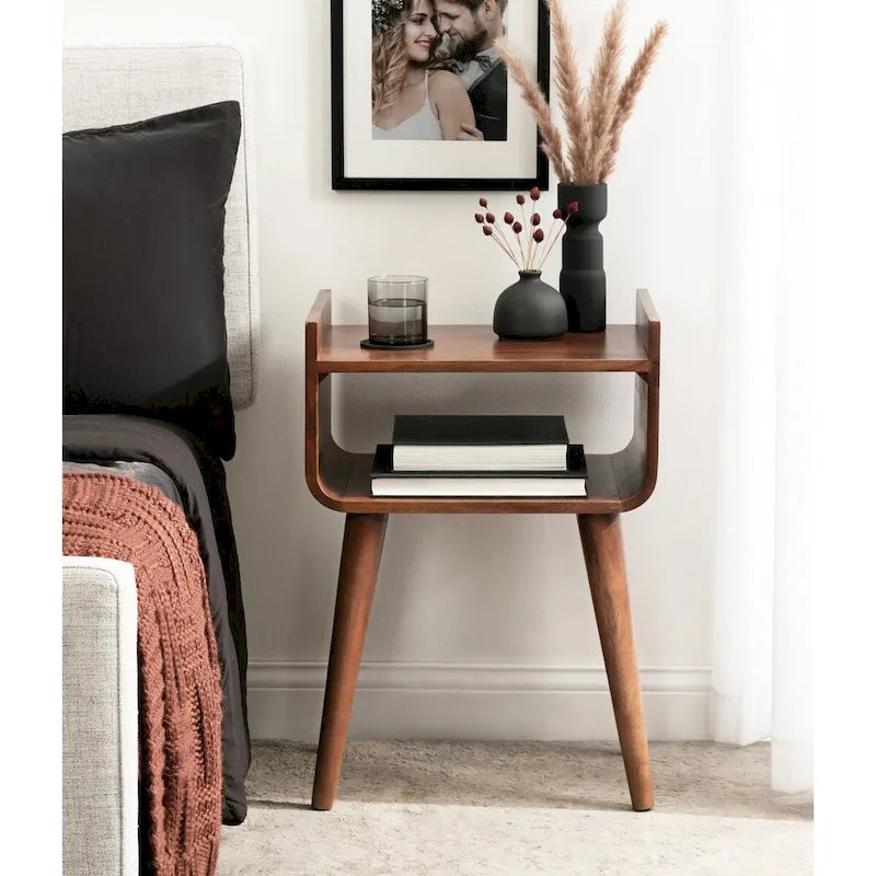 Kate and Laurel Quilby Wooden Side Table - 18 x 14 x 27 Inches 2