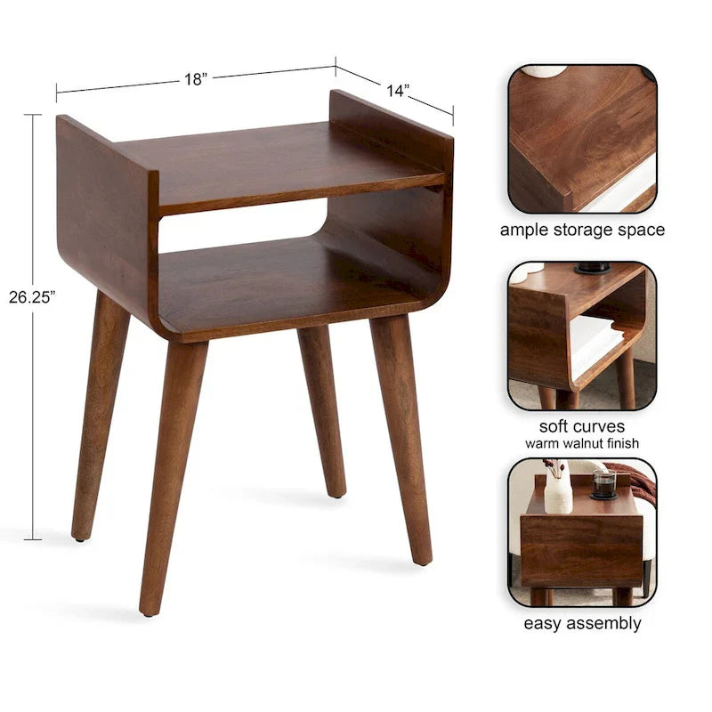 Kate and Laurel Quilby Wooden Side Table - 18 x 14 x 27 Inches 7