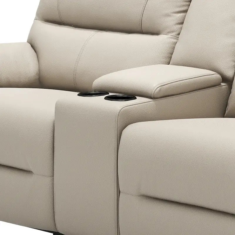 Malibu 79 Leather Power Reclining Loveseat with Console and Cup Holders - 2-Piece Set 2