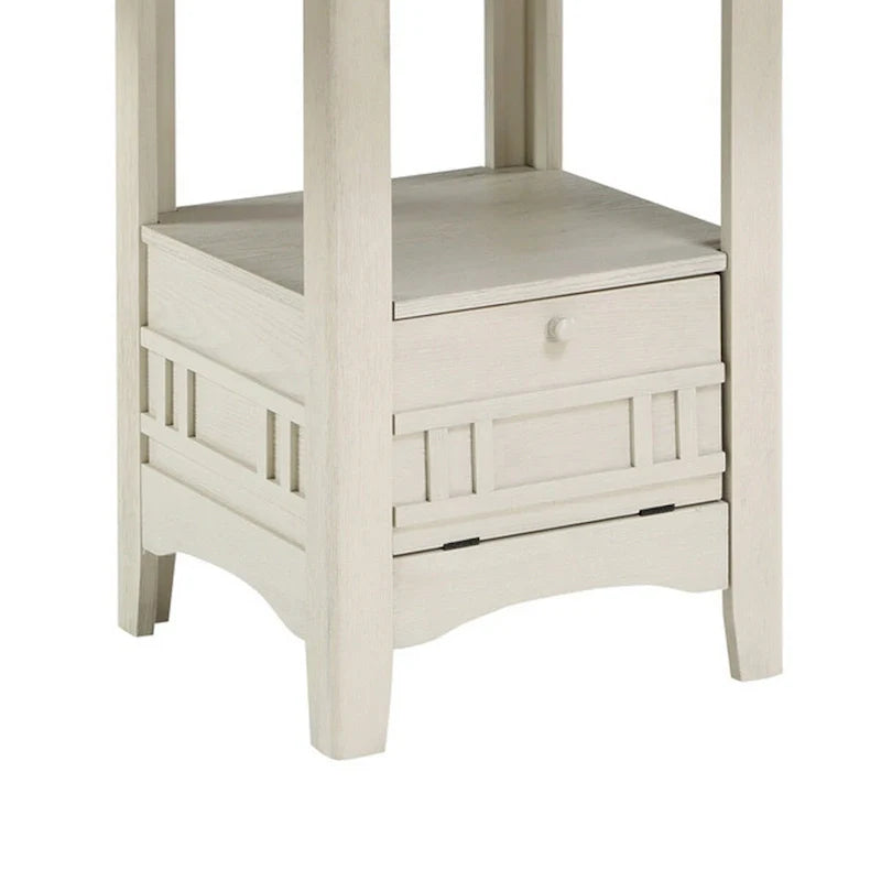 Glee Extendable Counter Height Table (42-60 Inches) in Antique White and Brown 3