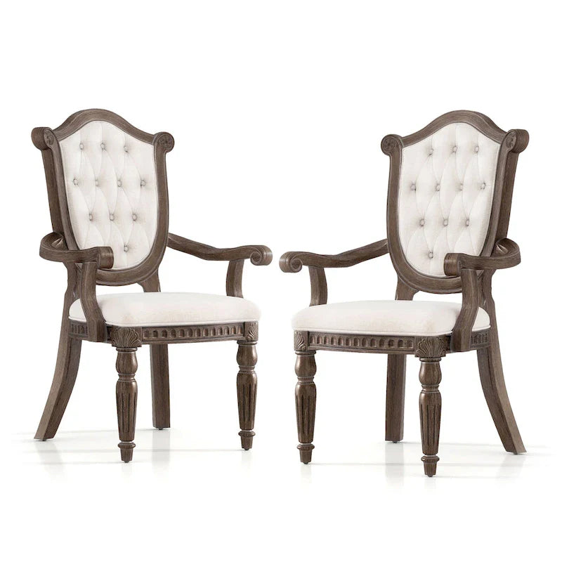Furniture of America Cassian Classic 9-Piece Expandable Dining Set in Weathered Oak Solid Wood 16
