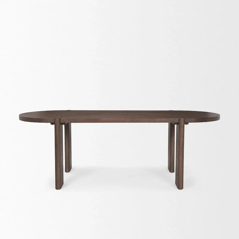 Sohan Dark Elm Oval Dining Table - Dimensions: 91.0L x 38.0W x 30.0H 2