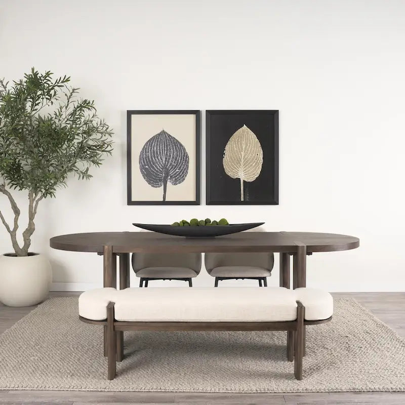 Sohan Dark Elm Oval Dining Table - Dimensions: 91.0L x 38.0W x 30.0H 8