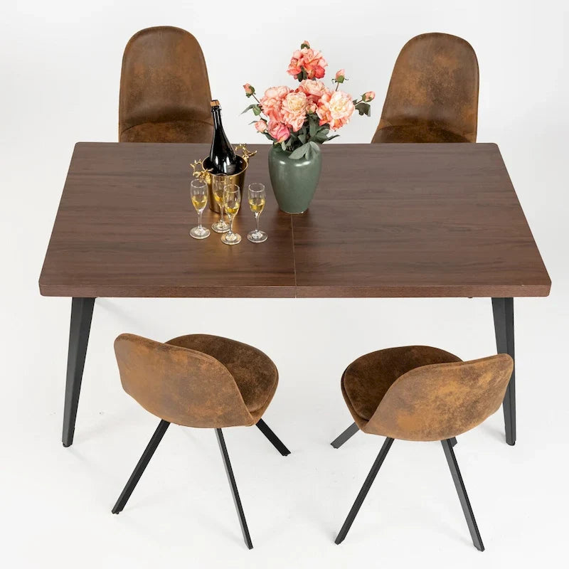 HomyLin 63-Inch Rectangular Dining Table for 4-6 People with Wooden Top and Metal Legs 27