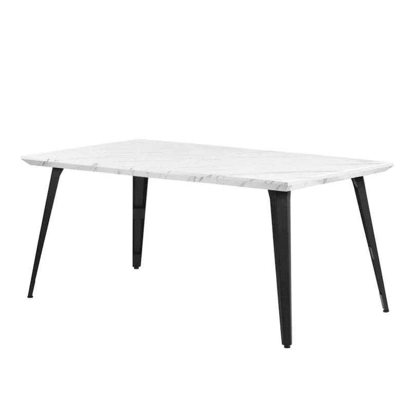 HomyLin 63-Inch Rectangular Dining Table for 4-6 People with Wooden Top and Metal Legs 2