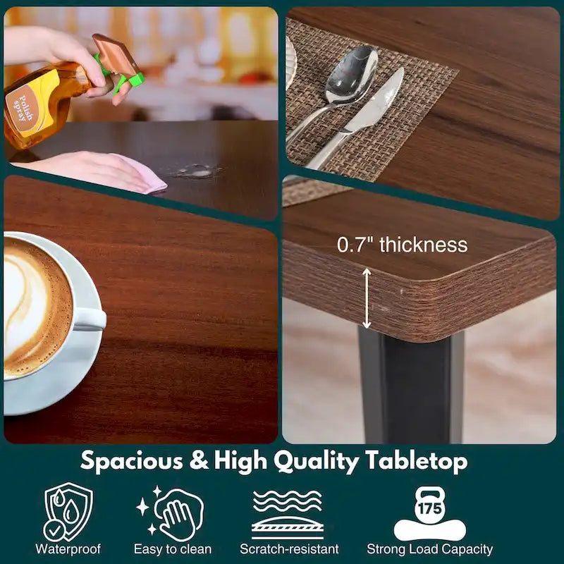 HomyLin 63-Inch Rectangular Dining Table for 4-6 People with Wooden Top and Metal Legs 9