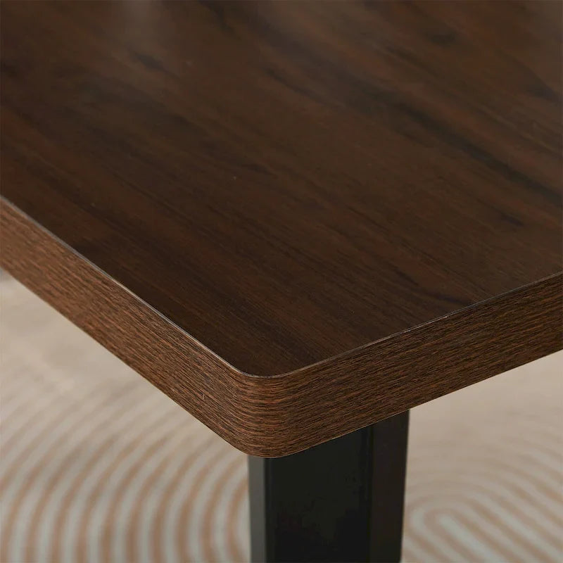 HomyLin 63-Inch Rectangular Dining Table for 4-6 People with Wooden Top and Metal Legs 11