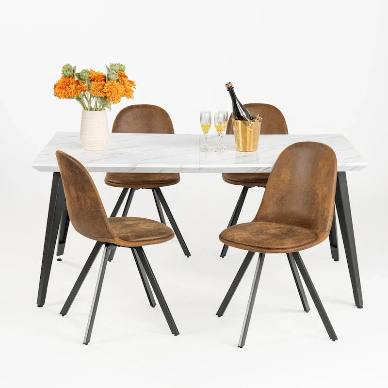 HomyLin 63-Inch Rectangular Dining Table for 4-6 People with Wooden Top and Metal Legs 13