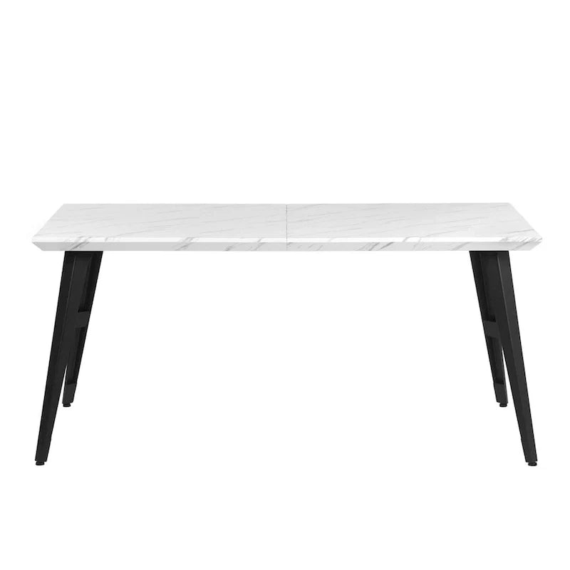 HomyLin 63-Inch Rectangular Dining Table for 4-6 People with Wooden Top and Metal Legs 14