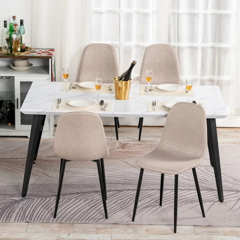 HomyLin 63-Inch Rectangular Dining Table for 4-6 People with Wooden Top and Metal Legs 15