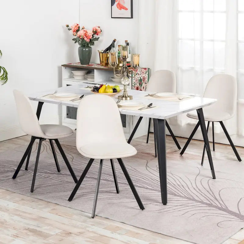 HomyLin 63-Inch Rectangular Dining Table for 4-6 People with Wooden Top and Metal Legs 16