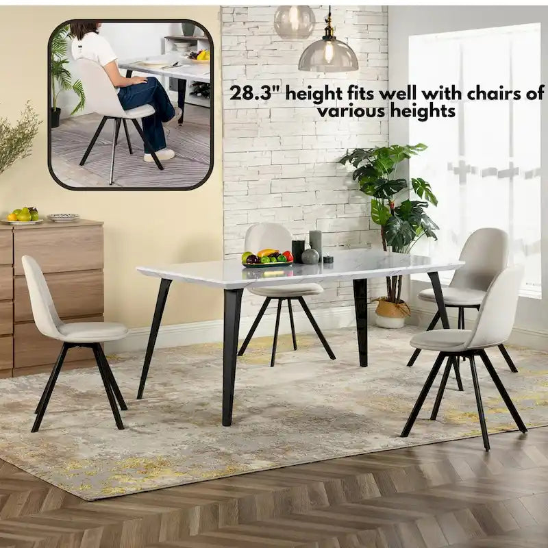 HomyLin 63-Inch Rectangular Dining Table for 4-6 People with Wooden Top and Metal Legs 18