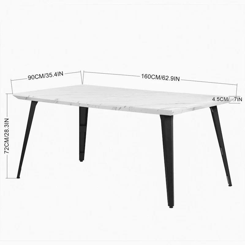 HomyLin 63-Inch Rectangular Dining Table for 4-6 People with Wooden Top and Metal Legs 20