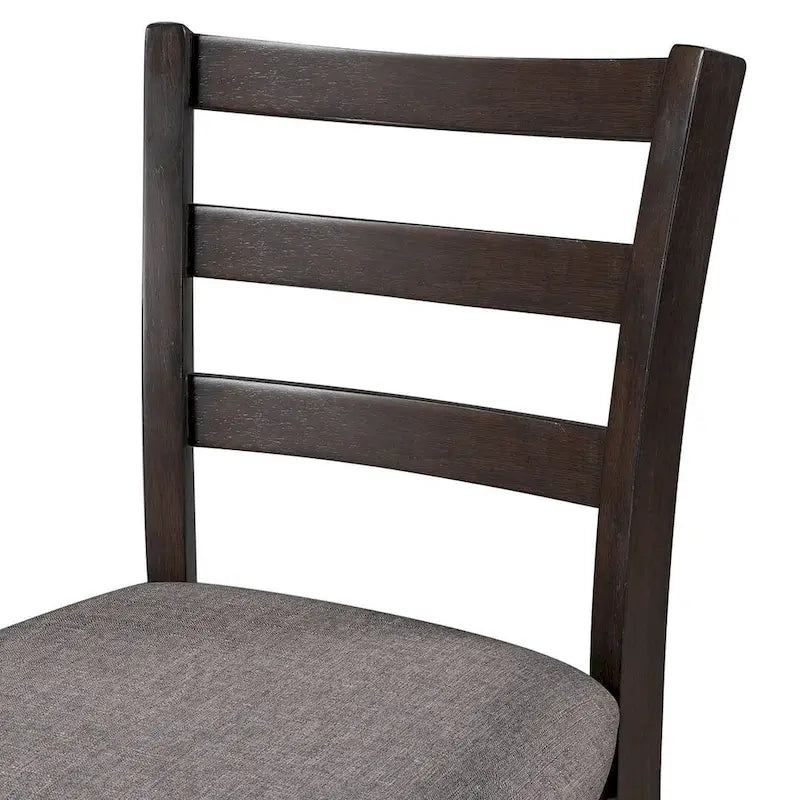 5-Piece Wooden Counter Height Dining Set with Cushioned Chairs and Storage Shelves 18