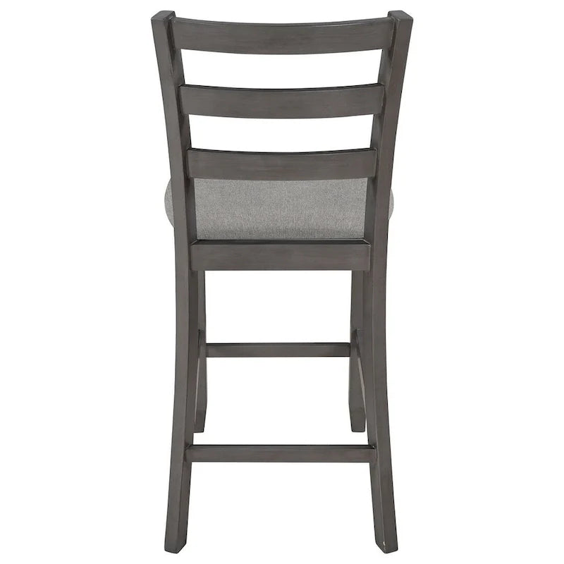 5-Piece Wooden Counter Height Dining Set with Cushioned Chairs and Storage Shelves 26
