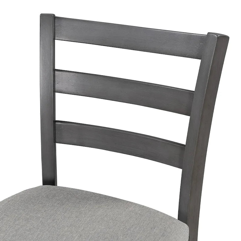 5-Piece Wooden Counter Height Dining Set with Cushioned Chairs and Storage Shelves 28