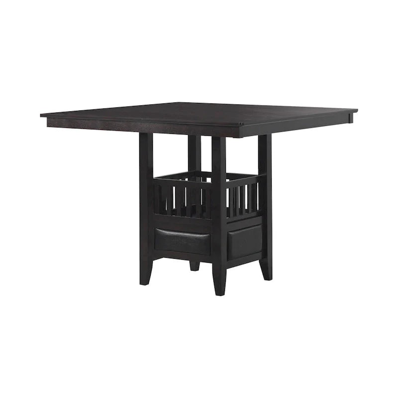 5-Piece Square Counter Height Dining Set in Finley Espresso and Black