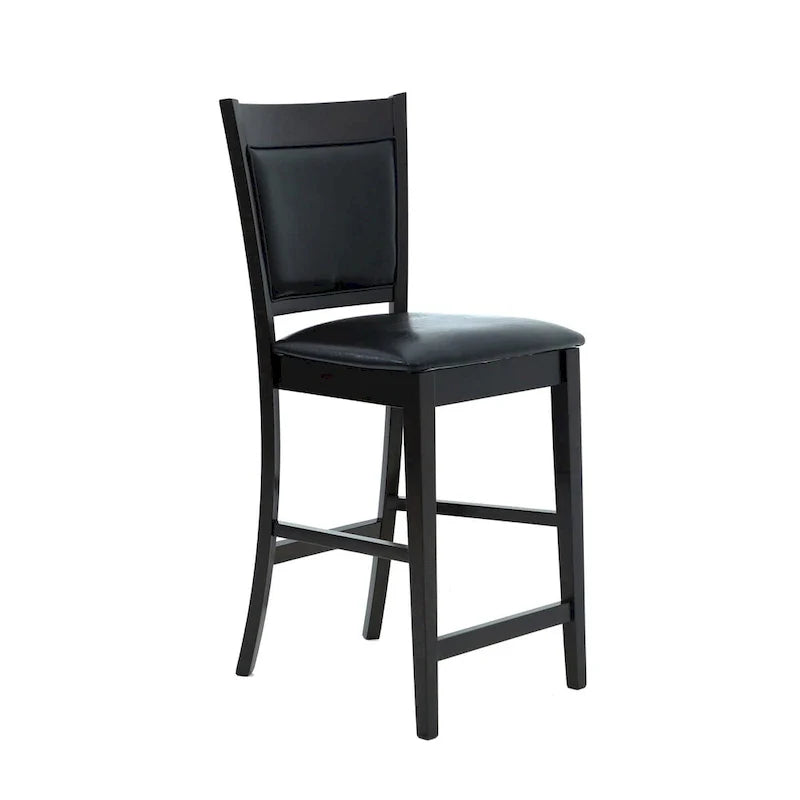 5-Piece Square Counter Height Dining Set in Finley Espresso and Black 3