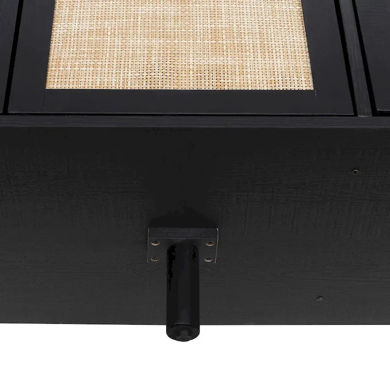 Rattan Storage Cabinet with 2 Doors, Adjustable Shelves, and 3 Drawers 20