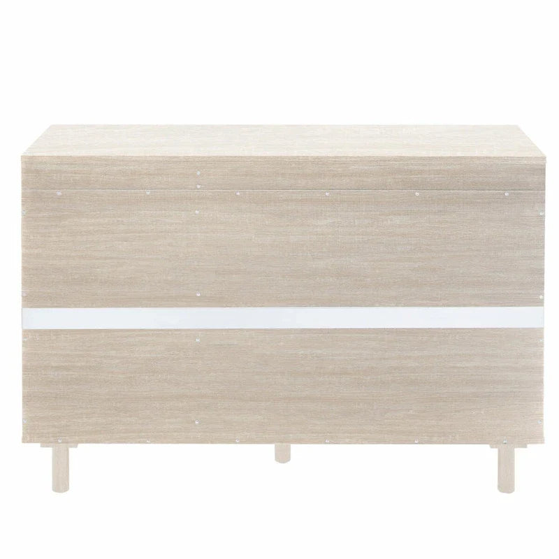 Rattan Storage Cabinet with 2 Doors, Adjustable Shelves, and 3 Drawers 26