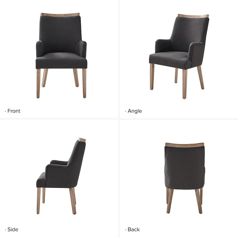 Set of 6 Albert Farmhouse Upholstered Solid Wood Dining Chairs by HULALA HOME 10