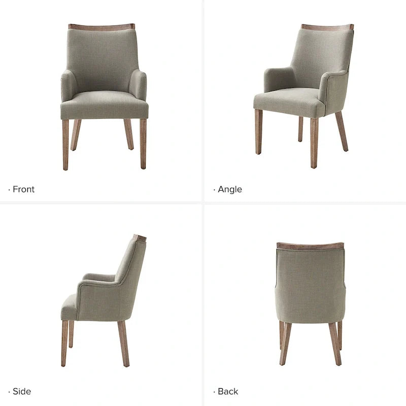 Set of 6 Albert Farmhouse Upholstered Solid Wood Dining Chairs by HULALA HOME 18