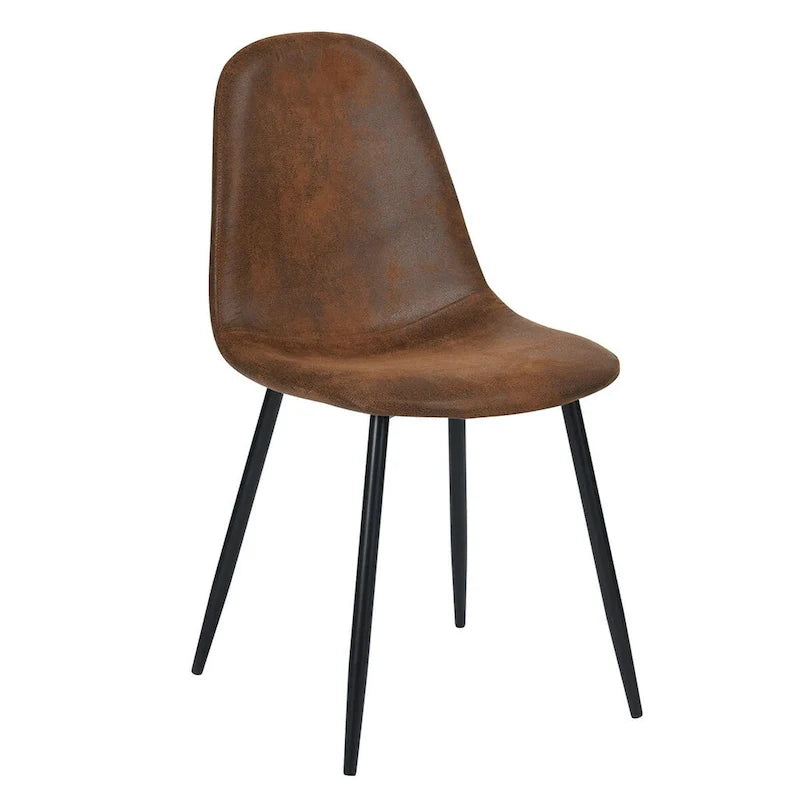 HomyLin Set of 4 Suede Dining Chairs with Black Metal Legs - Stylish Side Accent Chairs 10