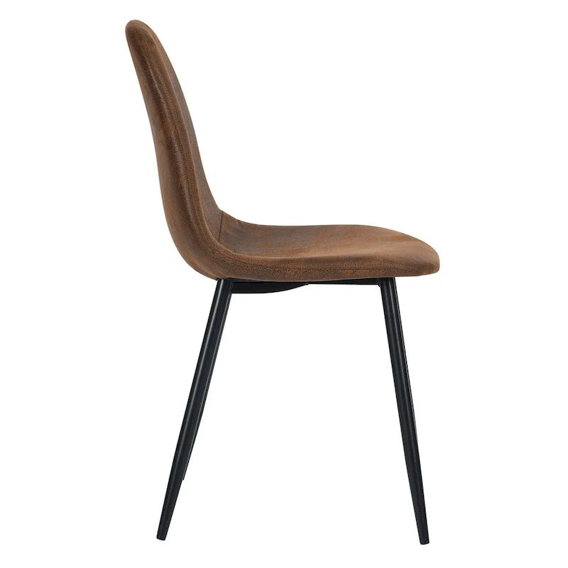 HomyLin Set of 4 Suede Dining Chairs with Black Metal Legs - Stylish Side Accent Chairs 11