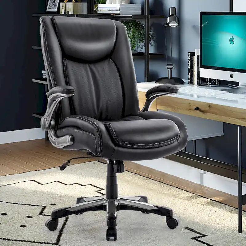 Ergonomic Office Chair with High Back Flip Up Armrests and Rolling Base 4