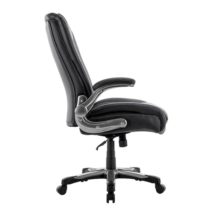 Extra-Wide Heavy-Duty High Back Executive Office Chair with Flip-Up Arms and Thick Seat – Supports Up to 400 lbs for Home Office Use 9