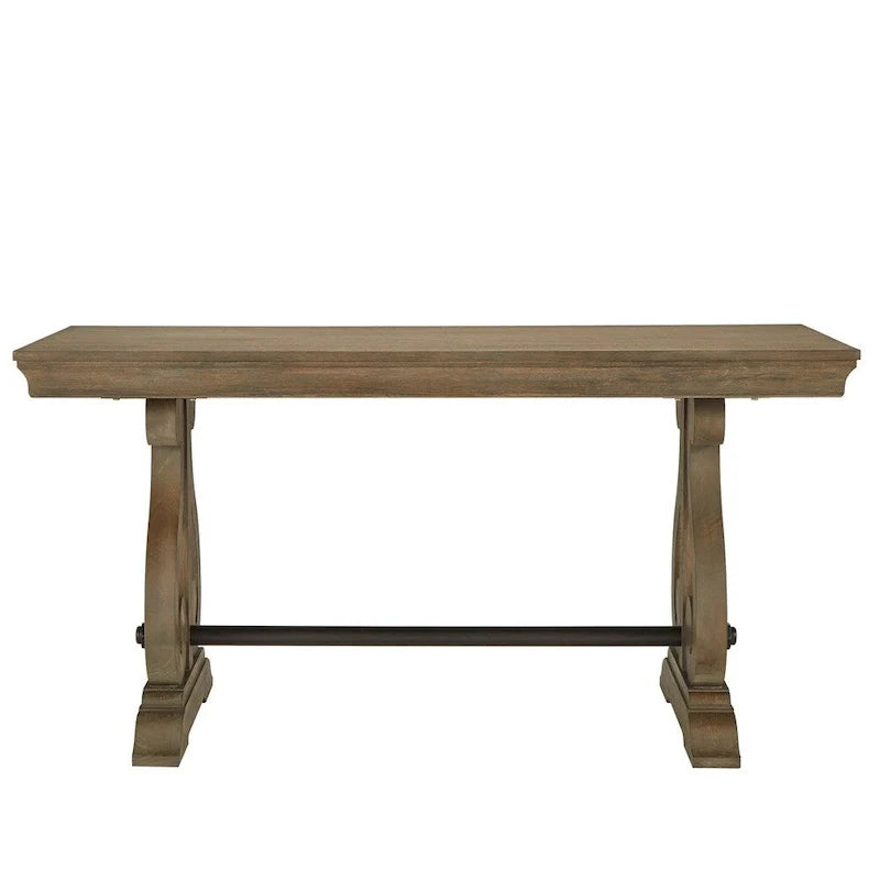 iNSPIRE Q Artisan Gannon 1-Drawer Writing Desk with Wire Brushed Oak Finish 4