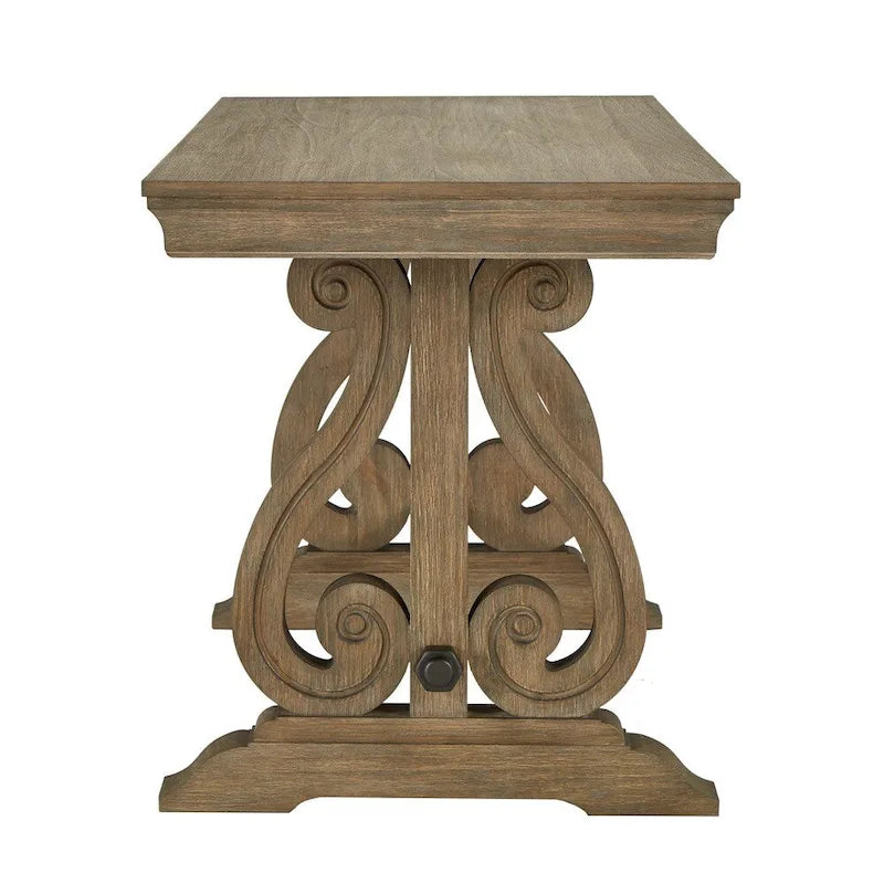iNSPIRE Q Artisan Gannon 1-Drawer Writing Desk with Wire Brushed Oak Finish 5