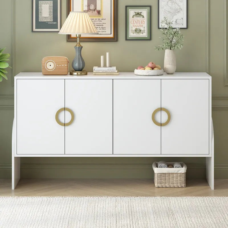 Four-Door Metal Handle Storage Cabinet for Living Room and Bedroom 6