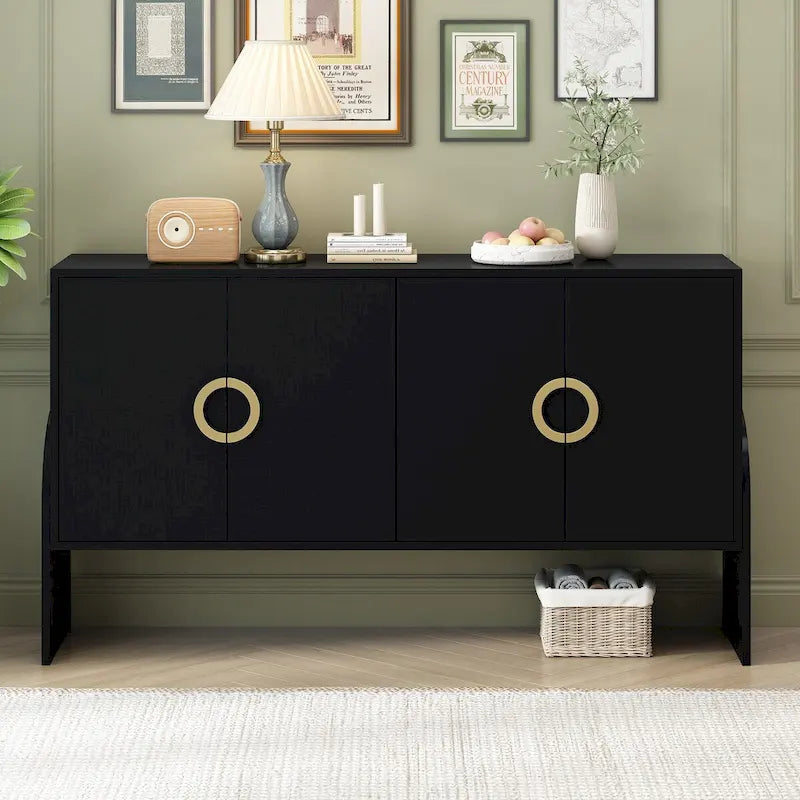 Four-Door Metal Handle Storage Cabinet for Living Room and Bedroom 8