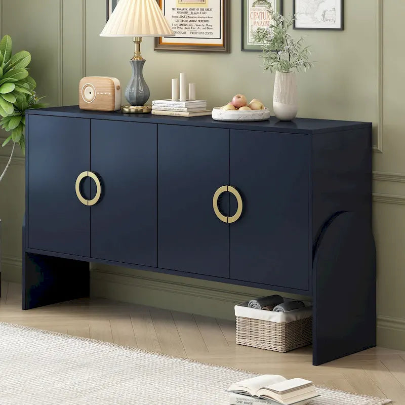Four-Door Metal Handle Storage Cabinet for Living Room and Bedroom 2
