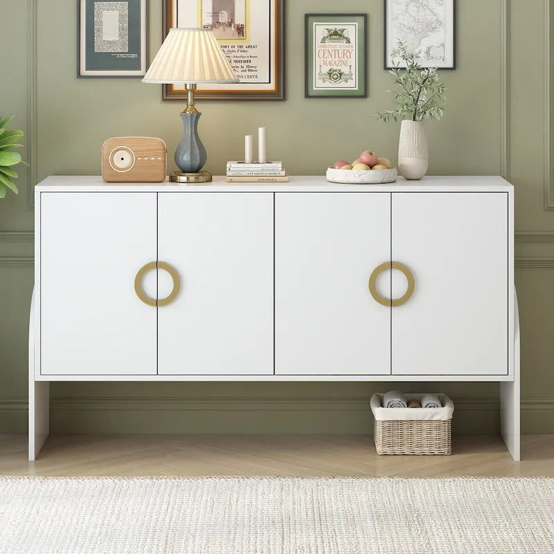 Four-Door Metal Handle Storage Cabinet for Living Room and Bedroom 3