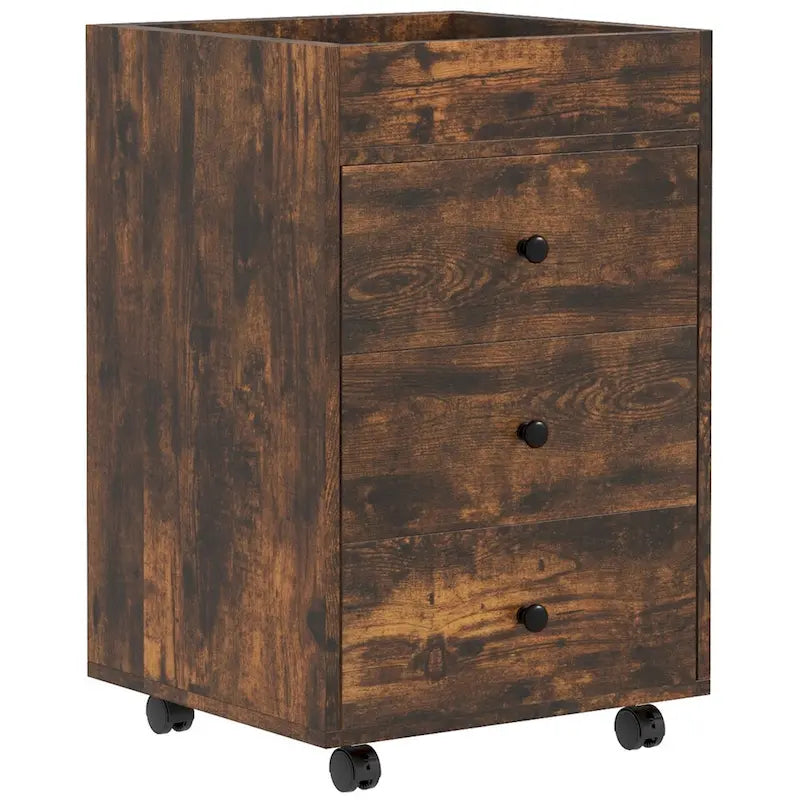 HOMCOM Mobile 3-Drawer Office Storage Cabinet with Removable Tray - Under-Desk Printer Stand on Wheels 20