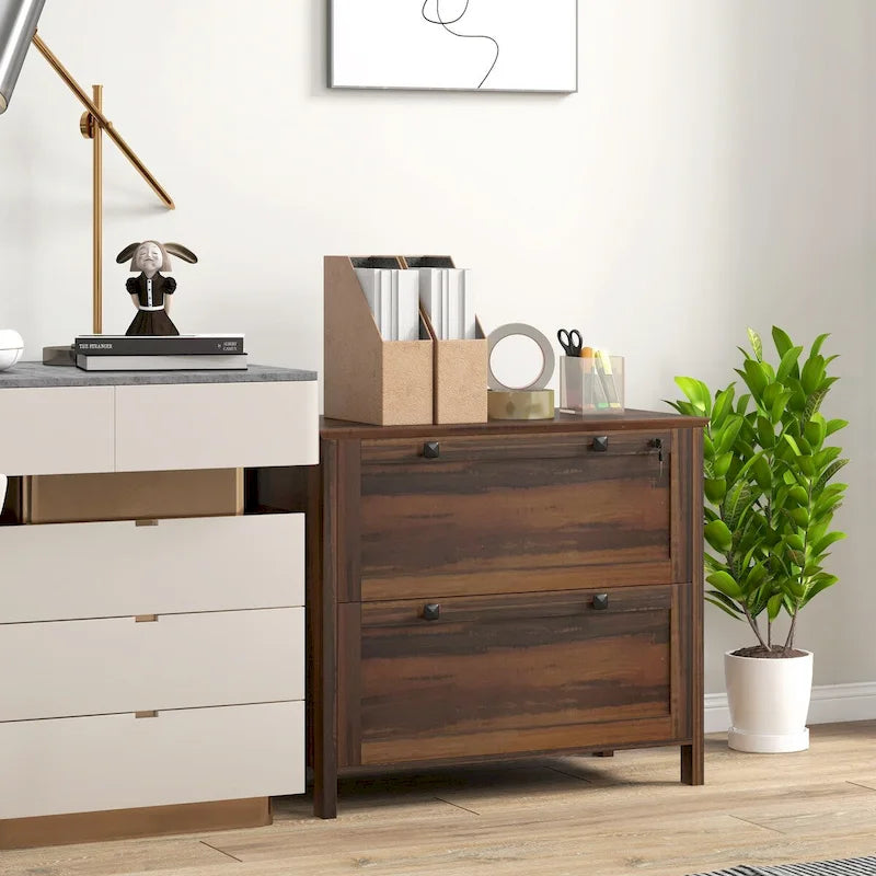 HOMCOM 2-Drawer Lateral File Cabinet with Lock and Adjustable Hanging Bar for Letter and A4 Files – Ideal for Home Office 29