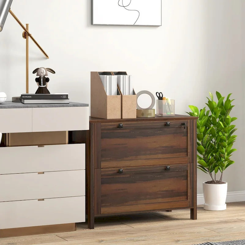 HOMCOM 2-Drawer Lateral File Cabinet with Lock and Adjustable Hanging Bar for Letter and A4 Files – Ideal for Home Office 10