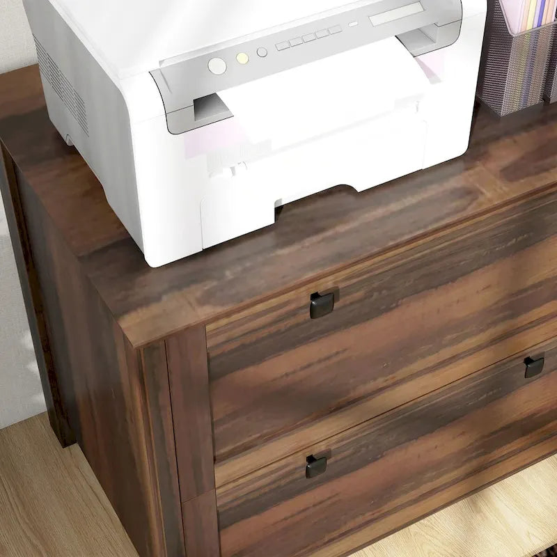 HOMCOM 2-Drawer Lateral File Cabinet with Lock and Adjustable Hanging Bar for Letter and A4 Files – Ideal for Home Office 18