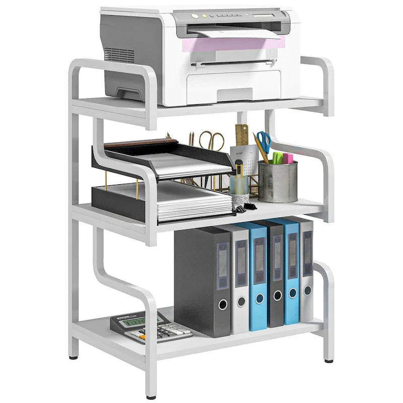 HOMCOM Industrial 3-Tier Printer Stand with Storage - Versatile Metal Rack for Home Office 2