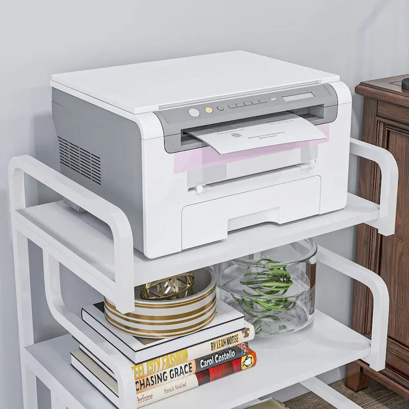 HOMCOM Industrial 3-Tier Printer Stand with Storage - Versatile Metal Rack for Home Office 8