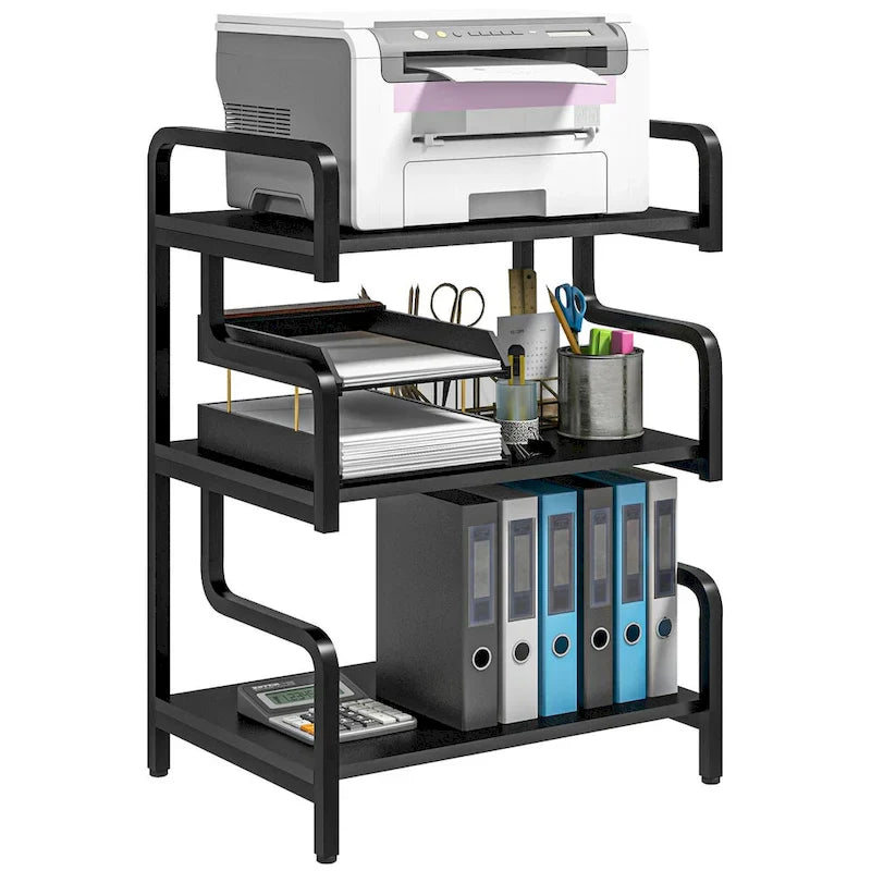 HOMCOM Industrial 3-Tier Printer Stand with Storage - Versatile Metal Rack for Home Office 11