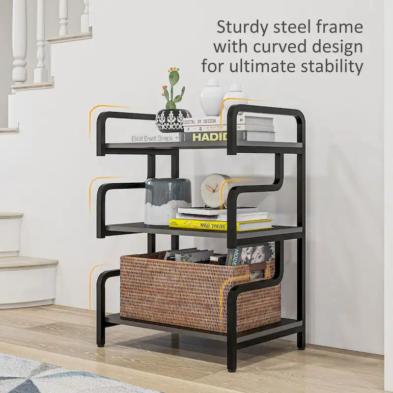 HOMCOM Industrial 3-Tier Printer Stand with Storage - Versatile Metal Rack for Home Office 13