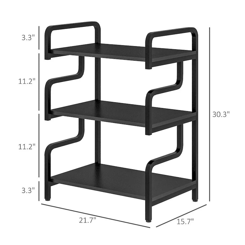 HOMCOM Industrial 3-Tier Printer Stand with Storage - Versatile Metal Rack for Home Office 14